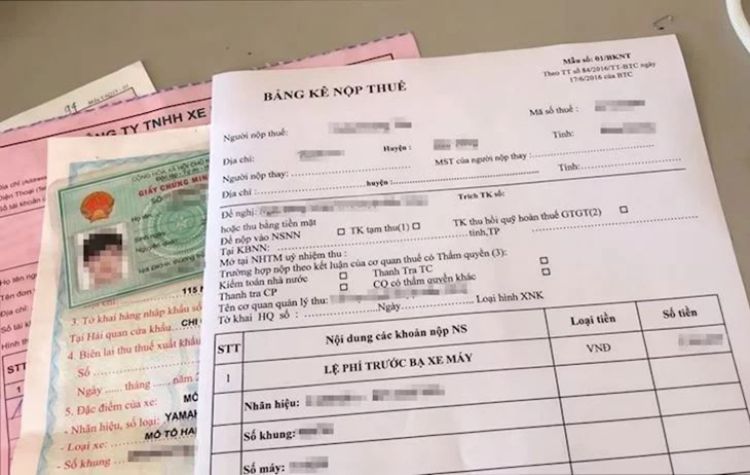thuế trước bạ ô tô đăng ký tên công ty